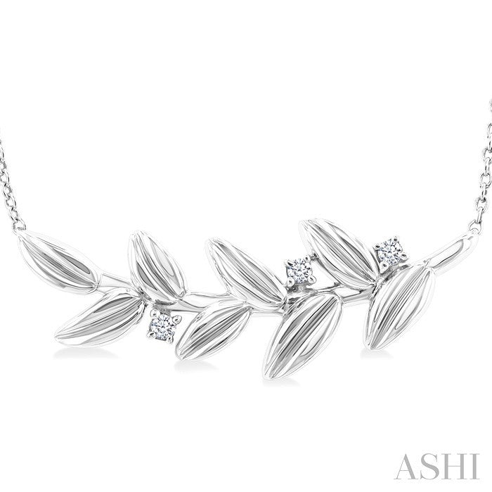 Silver Leaf Diamond Fashion Pendant