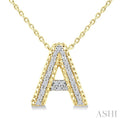 Gold Vermeil Bubble 'A' Initial Diamond Pendant