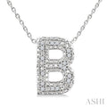 Silver Bubble 'B' Initial Diamond Pendant