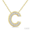 Gold Vermeil Bubble 'C' Initial Diamond Pendant