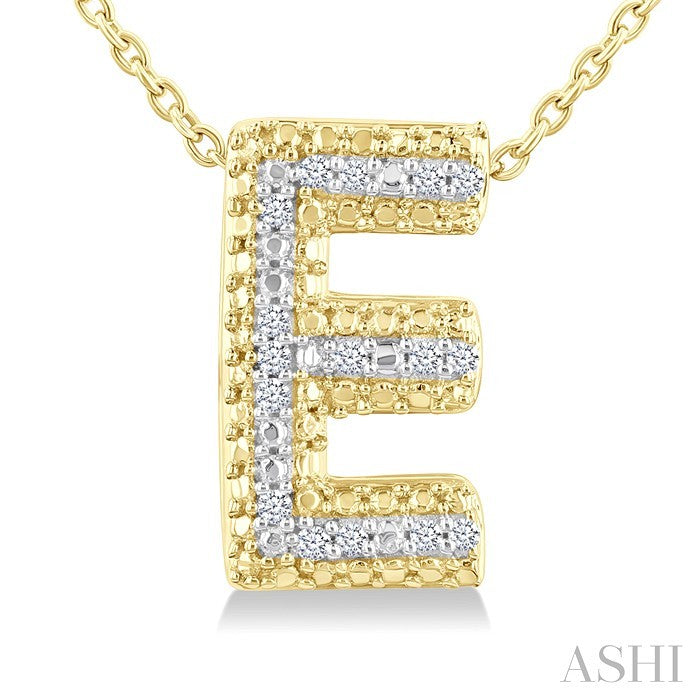 Gold Vermeil Bubble 'E' Initial Diamond Pendant