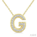 Gold Vermeil Bubble 'G' Initial Diamond Pendant