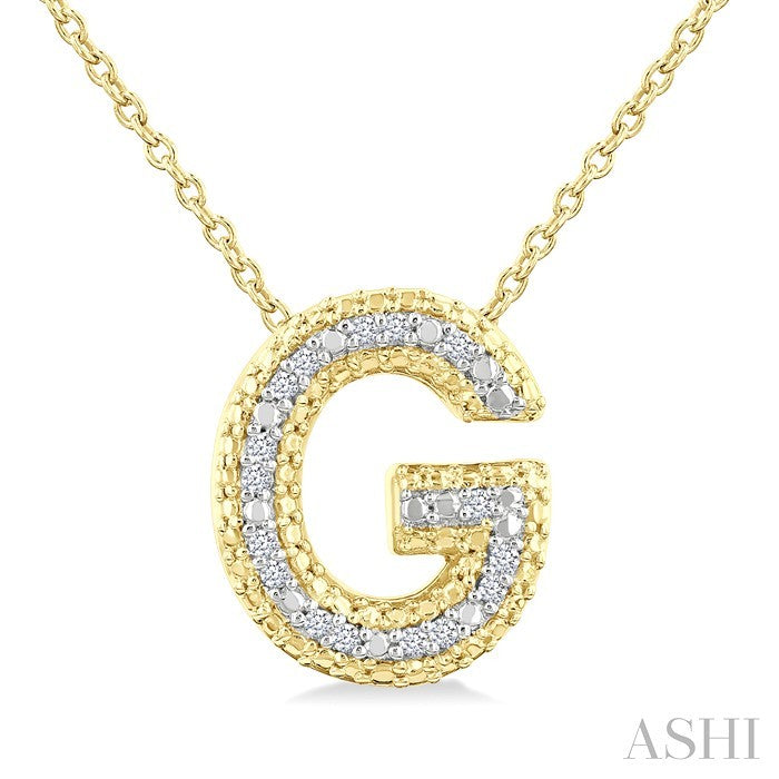 Gold Vermeil Bubble 'G' Initial Diamond Pendant