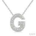 Silver Bubble 'G' Initial Diamond Pendant