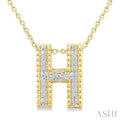 Gold Vermeil Bubble 'H' Initial Diamond Pendant