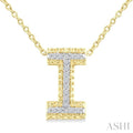 Gold Vermeil Bubble 'I' Initial Diamond Pendant