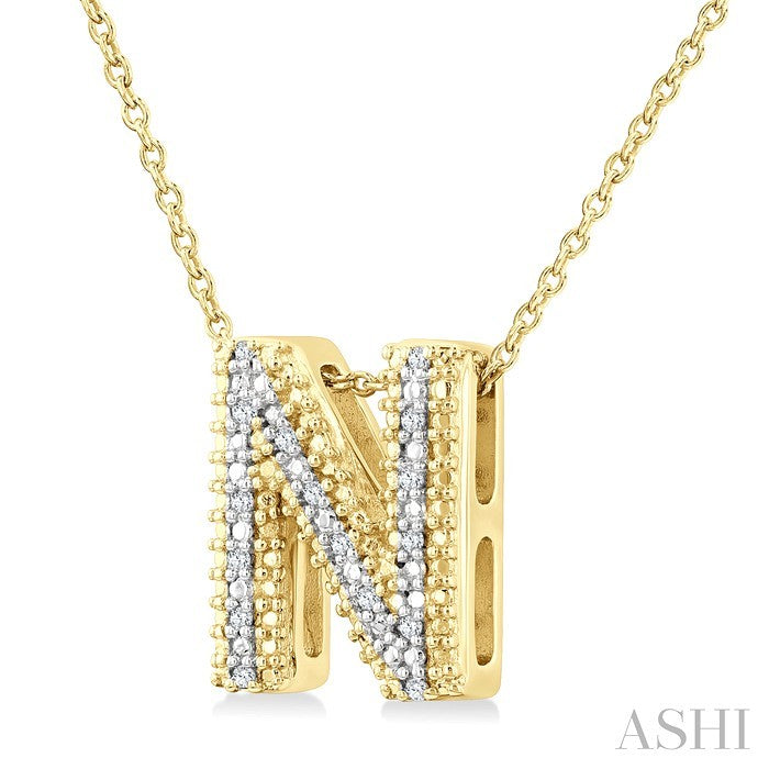 Gold Vermeil Bubble 'N' Initial Diamond Pendant