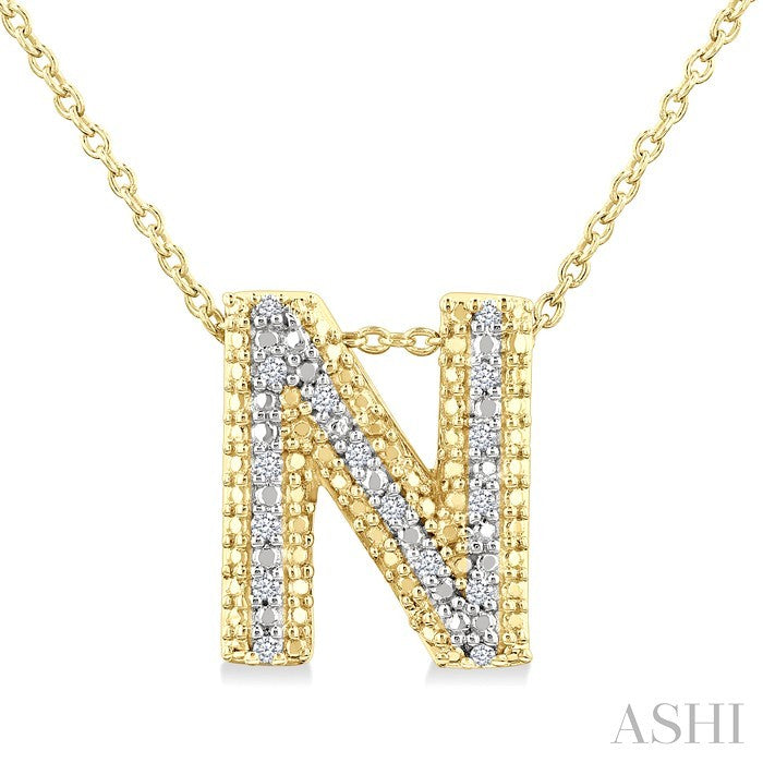 Gold Vermeil Bubble 'N' Initial Diamond Pendant