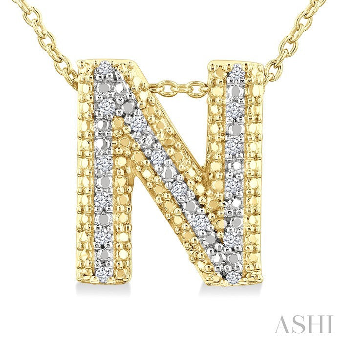 Gold Vermeil Bubble 'N' Initial Diamond Pendant