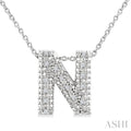Silver Bubble 'N' Initial Diamond Pendant