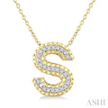 Gold Vermeil Bubble 'S' Initial Diamond Pendant