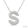 Silver Bubble 'S' Initial Diamond Pendant