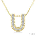 Gold Vermeil Bubble 'U' Initial Diamond Pendant