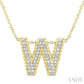 Gold Vermeil Bubble 'W' Initial Diamond Pendant