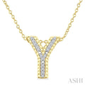 Gold Vermeil Bubble 'Y' Initial Diamond Pendant