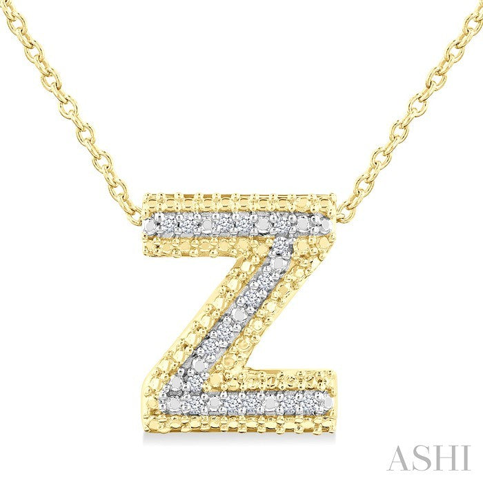 Gold Vermeil Bubble 'Z' Initial Diamond Pendant