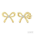 Gold Vermeil Bow Diamond Fashion Earrings