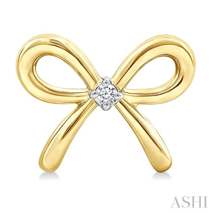 Gold Vermeil Bow Diamond Fashion Earrings