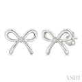 Silver Bow Diamond Fashion Earrings