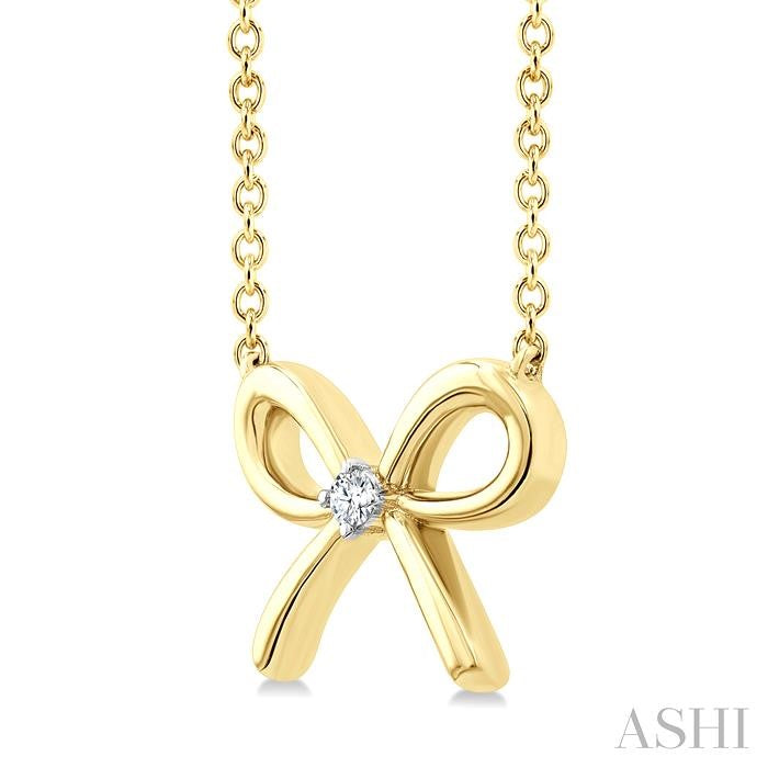 Gold Vermeil Bow Diamond Fashion Pendant