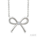 Silver Bow Diamond Fashion Pendant