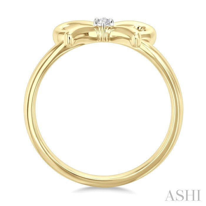 Gold Vermeil Bow Diamond Fashion Ring