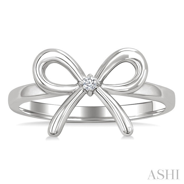 Silver Bow Diamond Fashion Ring