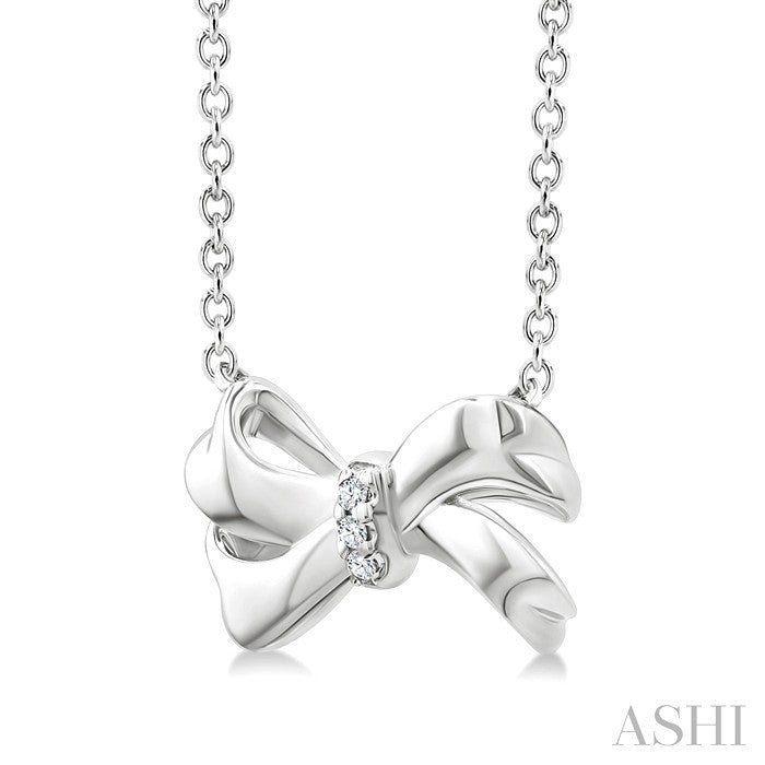 Silver Bow Diamond Fashion Pendant