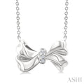 Silver Bow Diamond Fashion Pendant