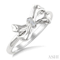 Silver Bow Diamond Fashion Ring