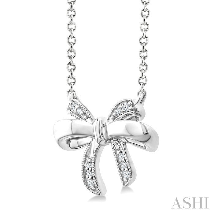 Silver Bow Diamond Fashion Pendant