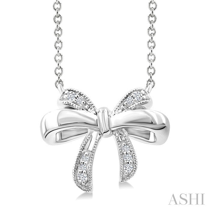 Silver Bow Diamond Fashion Pendant