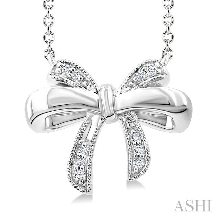 Silver Bow Diamond Fashion Pendant