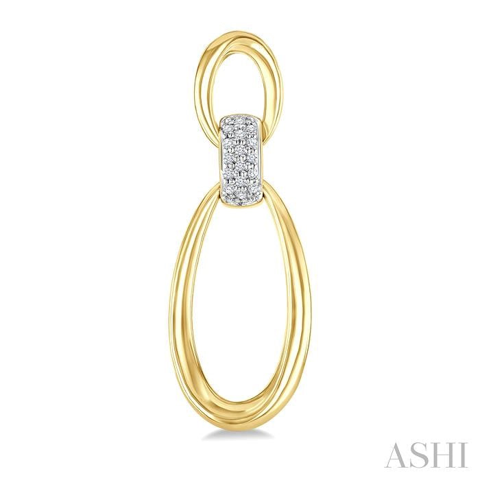 Gold Vermeil Bold Oval Shape Link Diamond Earrings