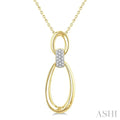 Gold Vermeil Bold Oval Shape Link Diamond Pendant