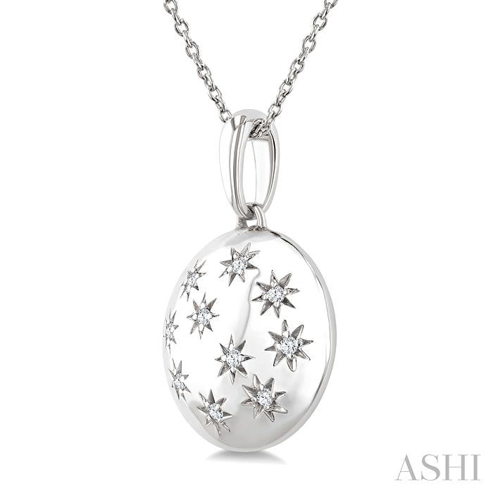 Silver Bold Circle Diamond Fashion Pendant