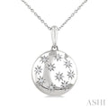 Silver Bold Circle Diamond Fashion Pendant