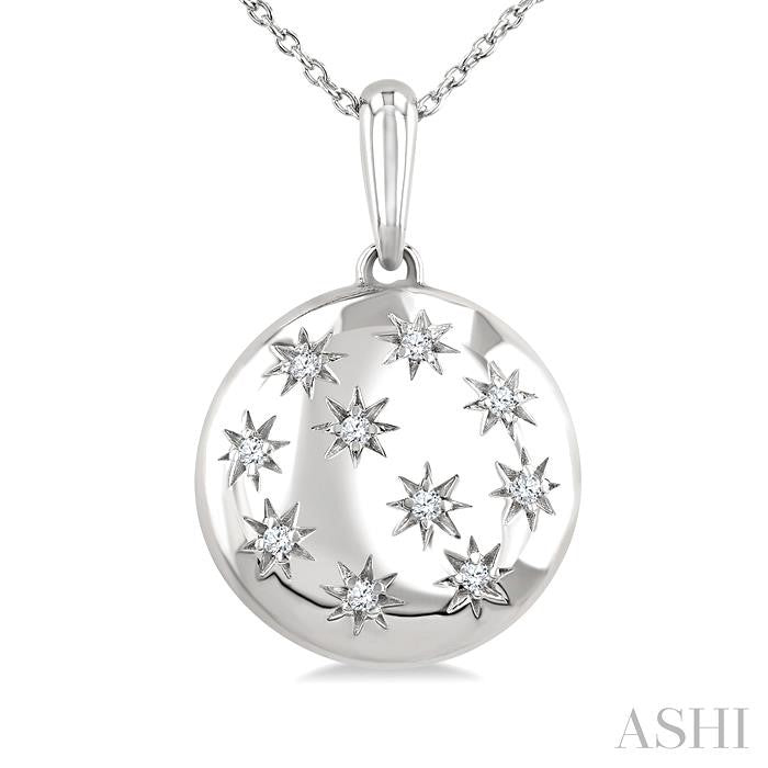 Silver Bold Circle Diamond Fashion Pendant