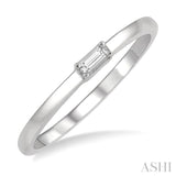 1/20 Ctw Baguette Diamond Stackable Petite Fashion Ring in 10K White Gold