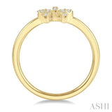 1/10 Ctw Bow Cutout Single Cut Diamond Petite Fashion Ring in 10K Yellow Gold