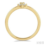 1/8 ctw Floral Round Cut Diamond Petite Fashion Ring in 10K Yellow Gold