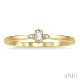 1/20 ctw Lightweight Baguette and Round Cut Diamond Petite Ring in 10K Yellow Gold