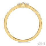 1/20 ctw Lightweight Baguette and Round Cut Diamond Petite Ring in 10K Yellow Gold