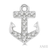 1/10 ctw Anchor Round Cut Diamond Petite Fashion Earring in 10K White Gold