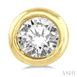 1/10 ctw Bezel Round Cut Diamond Petite Stud Earring in 10K Yellow Gold