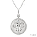 Silver Aries Zodiac Medallion Pendant