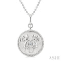 Silver Gemini Zodiac Medallion Pendant