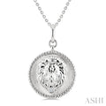Silver Leo Zodiac Medallion Pendant