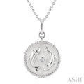 Silver Pisces Zodiac Medallion Pendant
