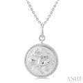 Silver Sagittarius Zodiac Medallion Pendant